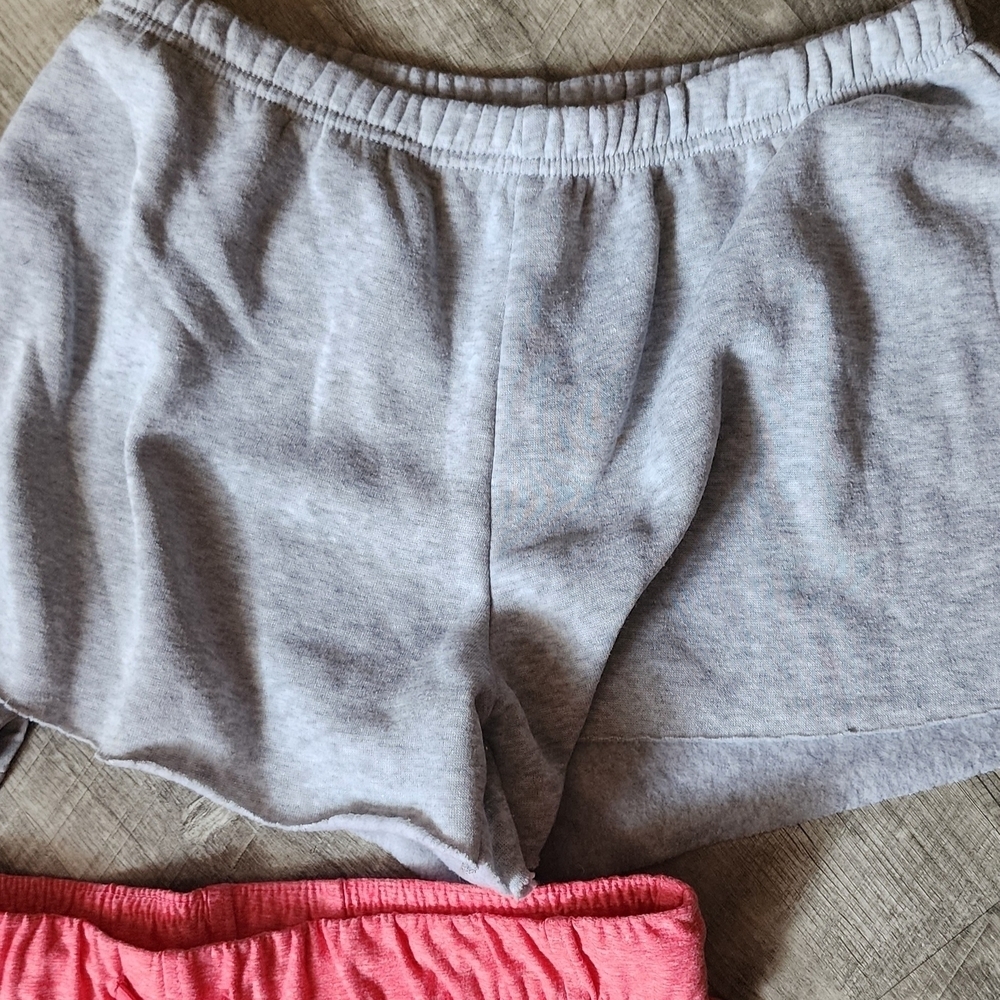 Women's Athletic Shorts Set - Gray and Pink - Picture 4 of 7